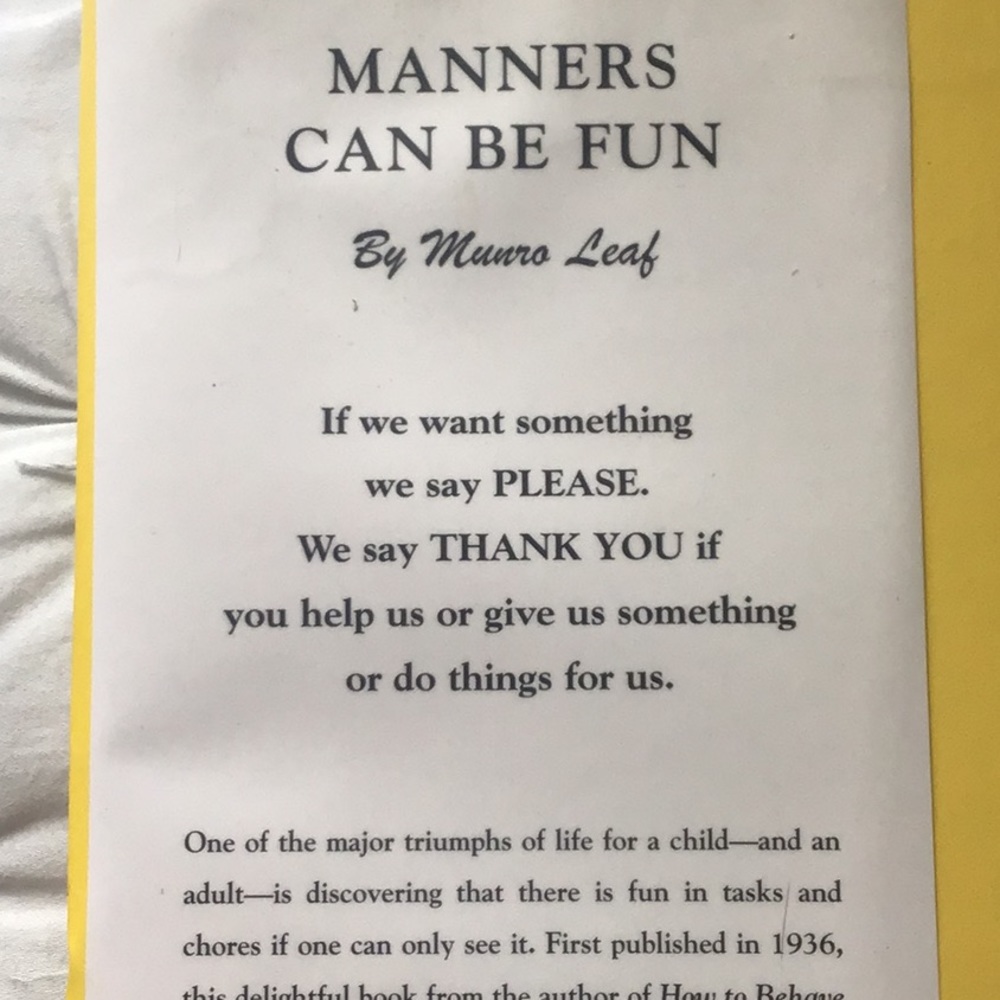 🌟DONATED🌟Classic Book😃Manners Can Be Fun by Munro Leaf - Picture 8 of 9